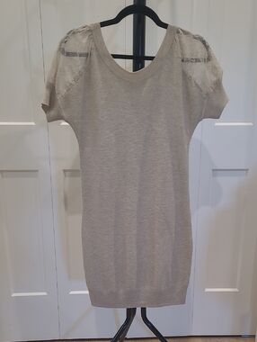 intimissimi Beige Knit Dress with Lace Accent